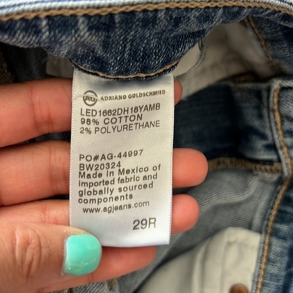 Adriano Goldschmied AG Boyfriend High Rise High Waist Raw Hem Size 29R Distress - Picture 7 of 15